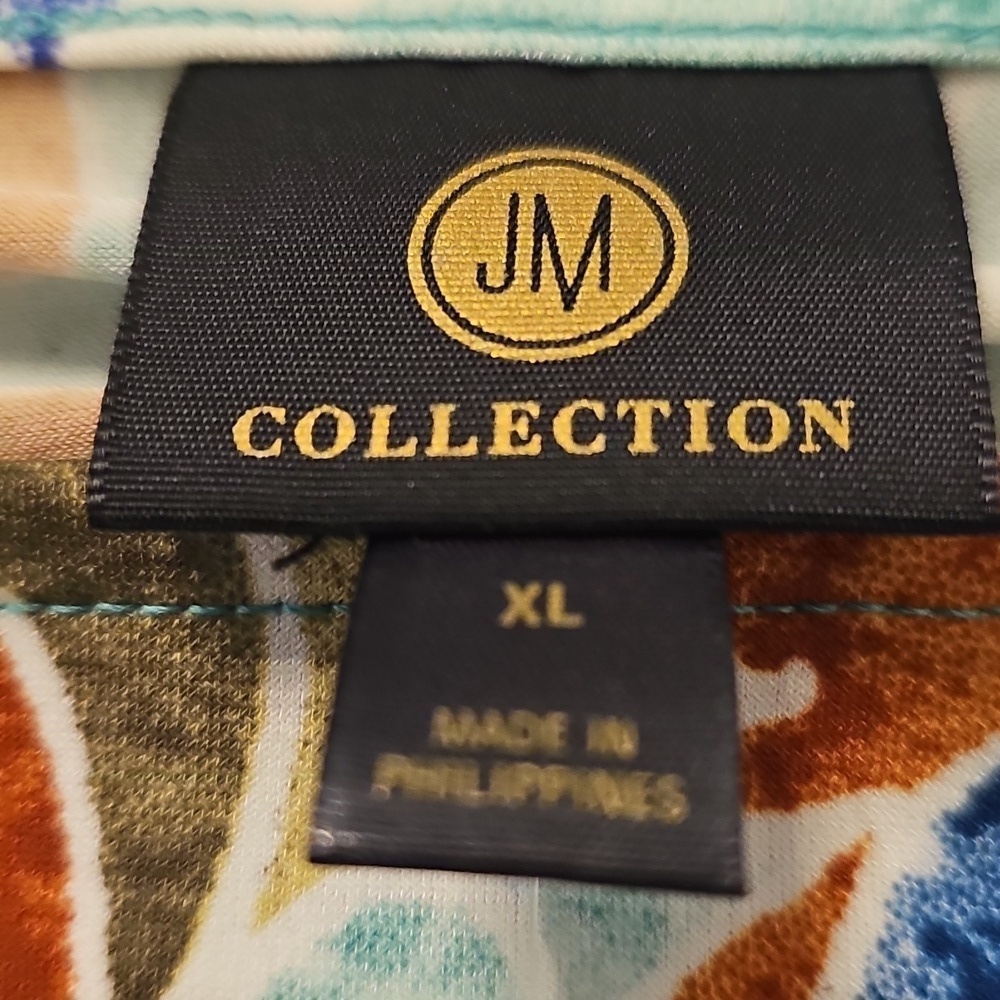 New JM Collection Colorful Roomy Drapey Tunic Teal  XL/XXL - Picture 9 of 11